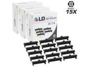 LD © Compatible Porelon IR 74 Set of 15 Black Ink Roller Cartridges
