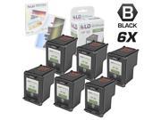 LD © Remanufactured Replacement Ink Cartridges for Hewlett Packard C9362WN HP 92 Black 6 pack Free 20 Pack of Brand 4x6 Photo Paper