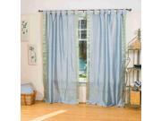 Gray Tab Top Sheer Sari Curtain Drape Panel 60W x 84L Pair