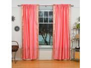 Pink Rod Pocket Sheer Sari Curtain Drape Panel 43W x 63L Pair