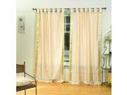Golden Tab Top Sheer Sari Curtain Drape Panel 80W x 96L Pair