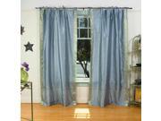 Gray Tie Top Sheer Sari Curtain Drape Panel 80W x 63L Piece