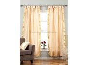 Misty Rose Tab Top Sheer Sari Curtain Drape Panel 43W x 120L Pair