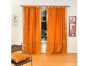 Mustard Tab Top Sheer Sari Curtain Drape Panel 80W x 120L Pair