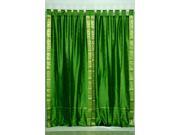 Forest Green Tab Top Sheer Sari Curtain Drape Panel 60W x 84L Piece