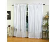 White Silver Rod Pocket Sheer Sari Curtain Drape Panel 80W x 84L Pair