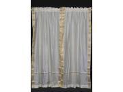 Cream Rod Pocket Sheer Sari Curtain Drape Panel 80W x 84L Pair