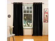 Black Ring Grommet Top Velvet Curtain Drape Panel 60W x 108L Piece