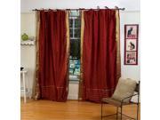 Rust Tie Top Sheer Sari Curtain Drape Panel 60W x 96L Piece