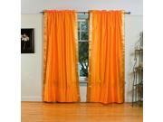 Pumpkin 84 inch Rod Pocket Sheer Sari Curtain Panel India Pair