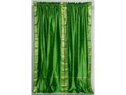 Forest Green 84 inch Rod Pocket Sheer Sari Curtain Panel India Pair