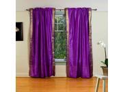 Purple Rod Pocket Sheer Sari Curtain Drape Panel 60W x 108L Piece