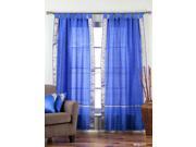 Enchanting Blue Tab Top Sheer Sari Curtain Drape Panel 80W x 96L Pair