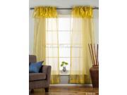 Olive Gold Rod Pocket w attached Valance Sheer Tissue Curtain Panel 84 Piece
