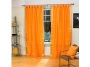 Pumpkin Tab Top Sheer Sari Cafe Curtain Drape Panel 43W x 24L Piece