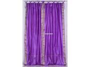 Lavender Tie Top Sheer Sari Curtain Drape Panel 43W x 120L Pair