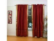 Rust Rod Pocket Sheer Sari Curtain Drape Panel 43W x 96L Pair