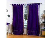 Purple Tab Top Sheer Sari Curtain Drape Panel 60W x 120L Pair