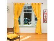 Indo Yellow Tab Top Sari Sheer Curtain 43 in. x 84 in. with matching tieback