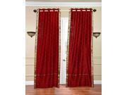 Red Ring Top Sheer Sari Curtain Drape Panel 43W x 108L Piece