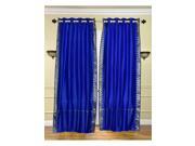 Enchanting Blue Ring Top Sheer Sari Curtain Drape Panel 43W x 108L Piece