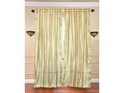 Cream Ring Top Sheer Sari Curtain Drape Panel 43W x 108L Piece