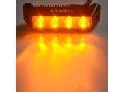 KAWELL® 12W 5.5 DC 9 32V 3000K 800LM 60 Degree LED Amber Light for ATV Jeep boat suv truck car 4x4 Amber LED Flood beam light bar