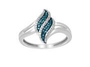 10k White Gold 1 10ct TDW Blue and white Fashion Diamond Ring H I I2