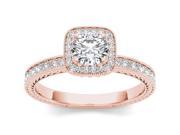 14k Rose Gold 1ct TDW Diamond Single Halo Engagement Ring H I I2