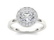 14k White Gold 1ct TDW Diamond Single Frame Solitaire Engagement Ring H I I2