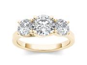 14k Yellow Gold 2ct TDW Diamond Three Stone Engagement Ring H I I2