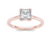 14k Rose Gold 1ct TDW Diamond Princess Cut Solitaire Engagement Ring H I I2