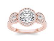 14k Rose Gold 1 1 2ct TDW Diamond Three Stone Engagement Ring H I I2