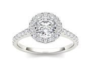 14k White Gold 1 1 4ct TDW Diamond Single Frame Solitaire Engagement Ring H I I2