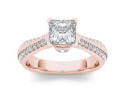 14k Rose Gold 1 3 4ct TDW Diamond Princess Cut Engagement Ring H I I2