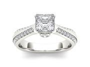 14k White Gold 1 3 4ct TDW Diamond Princess Cut Engagement Ring H I I2