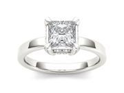 14k White Gold 1 1 4ct TDW Diamond Solitaire Princess Cut Engagement Ring H I I2
