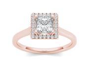 14k Rose Gold 1 1 2ct TDW Princess Cut Solitaire Diamond Engagement Ring H I I2