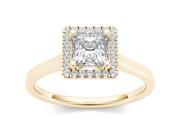 14k Yellow Gold 1 1 2ct TDW Princess Cut Solitaire Diamond Engagement Ring H I I2