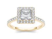 14k Rose Gold 1 1 2ct TDW Princess Cut Solitaire Diamond Engagement Ring H I I2