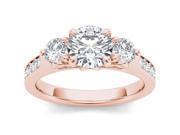 14k Rose Gold 2ct TDW Diamond Three Stone Engagement Ring H I I2