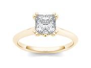 14k Yellow Gold 1ct TDW Diamond Prince Cut Solitaire Engagement Ring H I I2