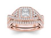14k Rose Gold 1 1 4ct TDW Diamond Princess cut Solitaire Engagement Ring H I I2