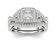 14k White Gold 1 1 4ct TDW Diamond Princess cut Solitaire Engagement Ring H I I2