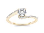 14k Yellow Gold 3 4ct TDW Diamond Solitaire Engagement Ring H I I2