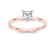 14k Rose Gold 1ct TDW Diamond Princess Cut Solitaire Engagement Ring H I I2