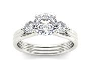 14k White Gold 1 1 2ct TDW Diamond Three Stone Engagement Ring H I I2