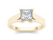 14k Yellow Gold 1 ct TDW Diamond Princess Cut Solitaire Engagement Ring H I I2