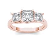 14k Rose Gold 2ct TDW Diamond Three Stone Engagement Ring H I I2
