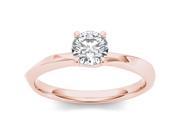 14k Rose Gold 3 4ct TDW Diamond Princess Cut Solitaire Engagement Ring H I I2